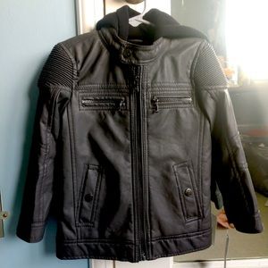 NEW Urban Republic VeganMotoLeatherHooded 4T Jacke